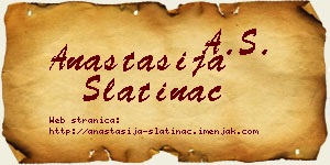 Anastasija Slatinac vizit kartica